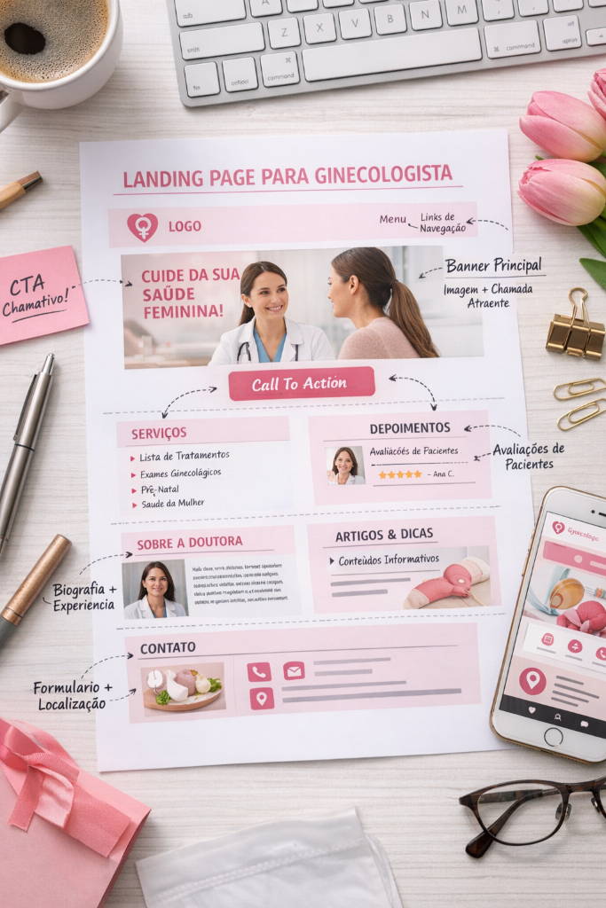 Landing Page para Ginecologistas: Os 10 Elementos que Fazem uma Página Converter em 2026