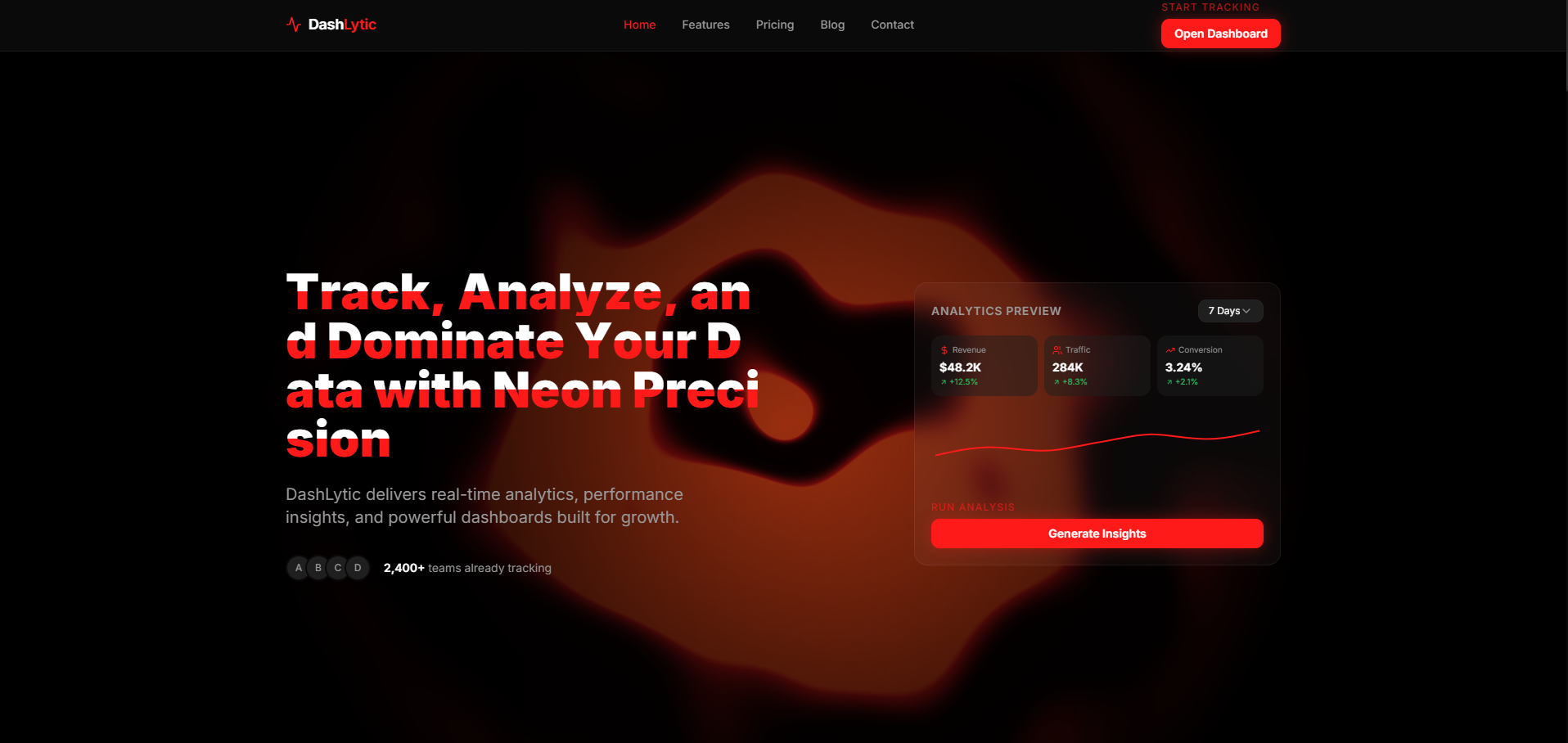 Dashlytic — Analytics dashboard platform template preview