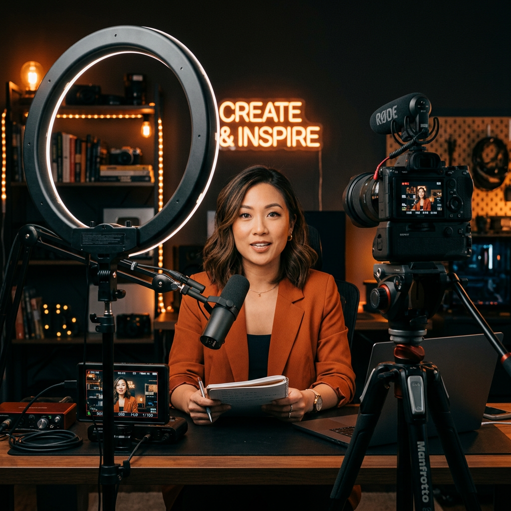 Independent creator producing digital content