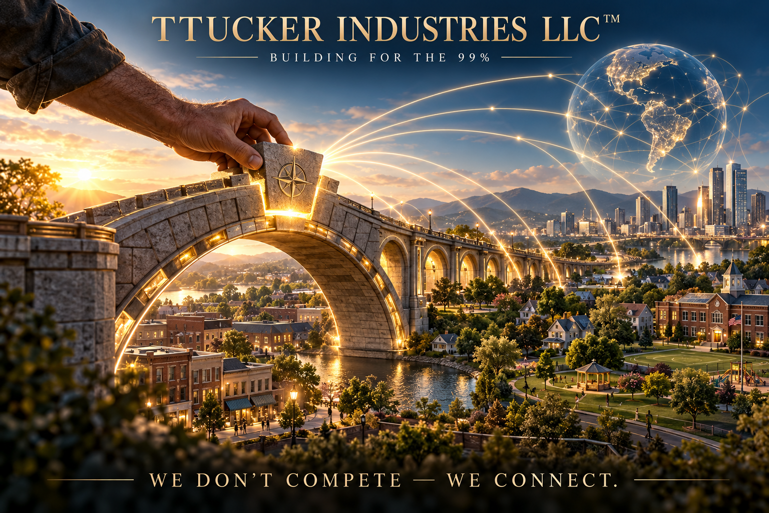 Human connection bridging a community and a global intelligence network.