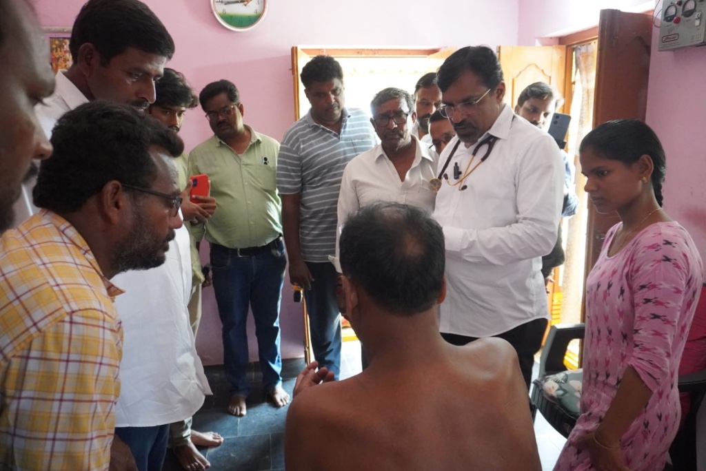 DR GV Examining Patient at Ravinuthala Home Visit