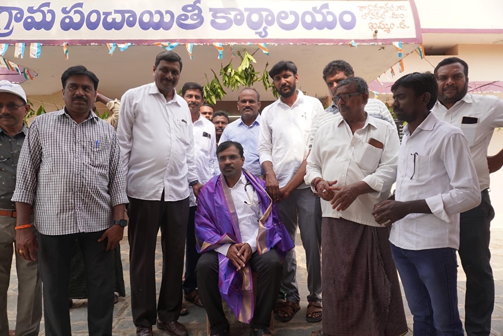 Felicitation of DR GV at Ravinuthala Gram Panchayat