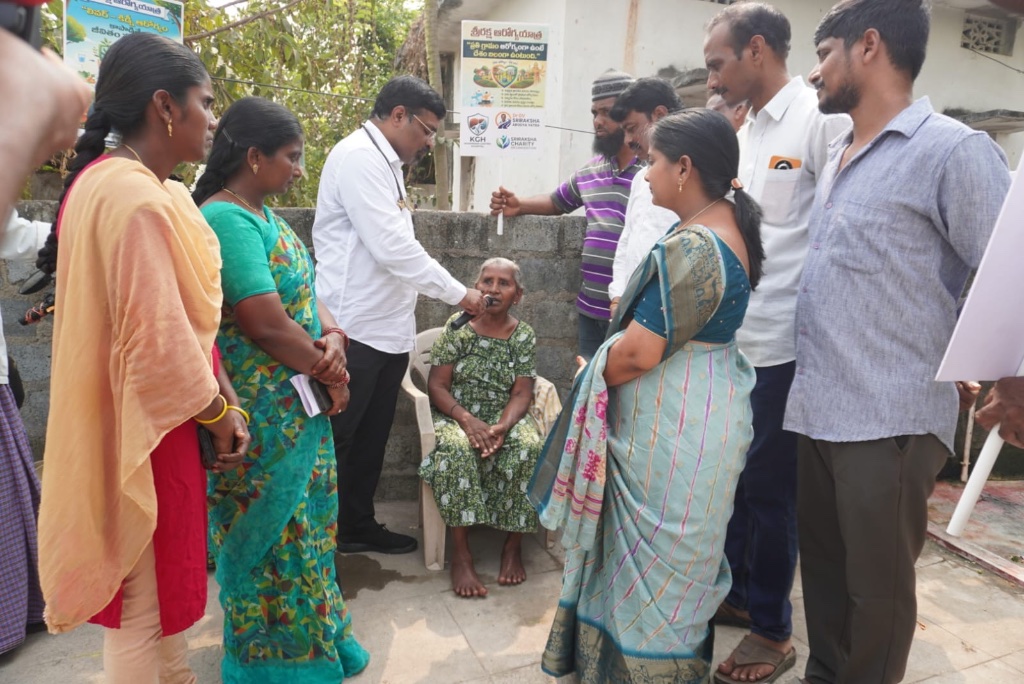 DR GV Examining Elderly Patient — Jaganadhapuram Camp