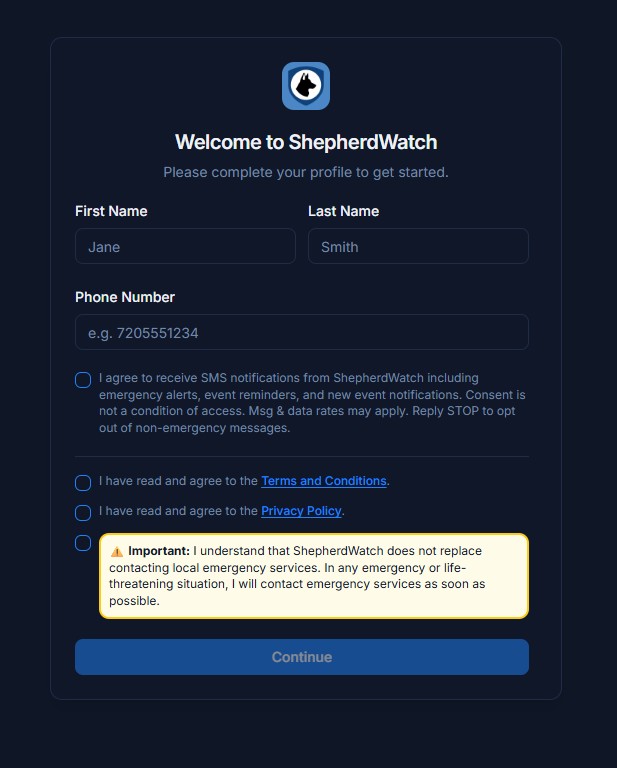 Onboarding SMS Consent
