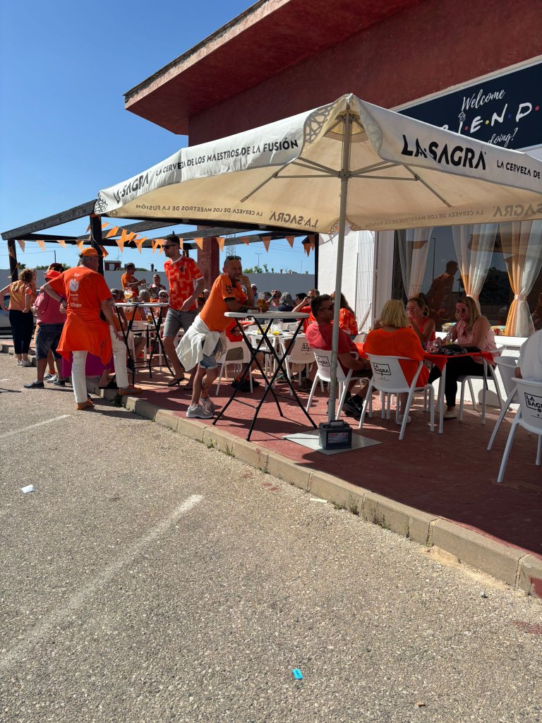 Packed terrace during Dutch football event