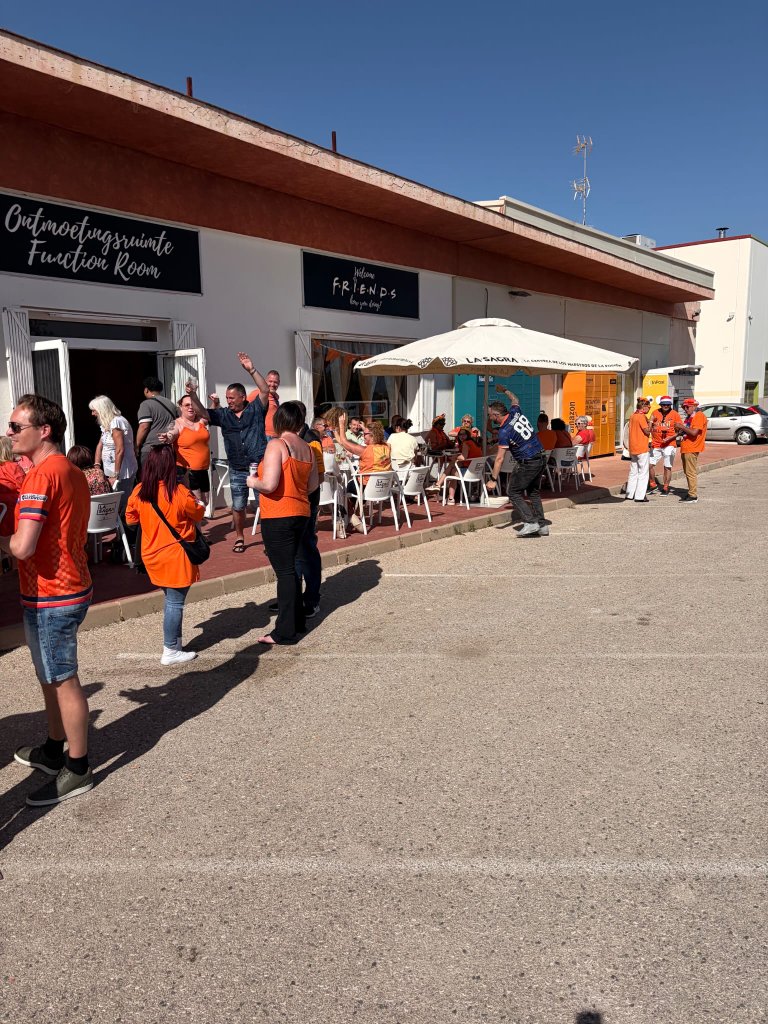 Lively Dutch King's Day celebration on the terrace