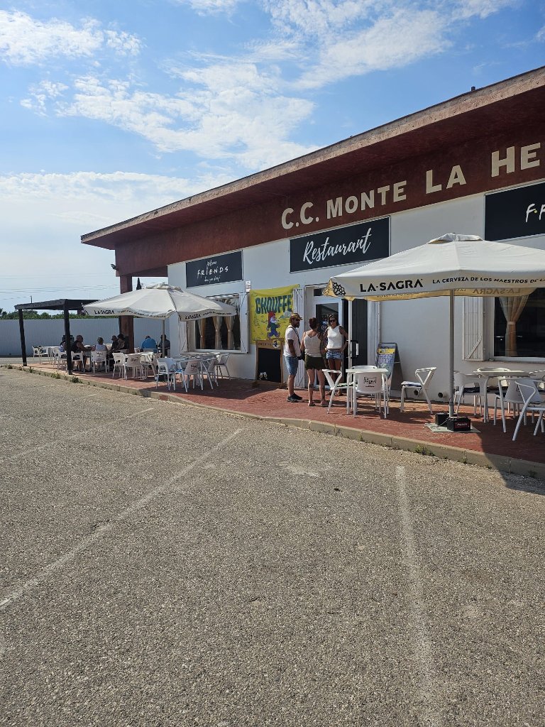 Friends exterior with terrace seating