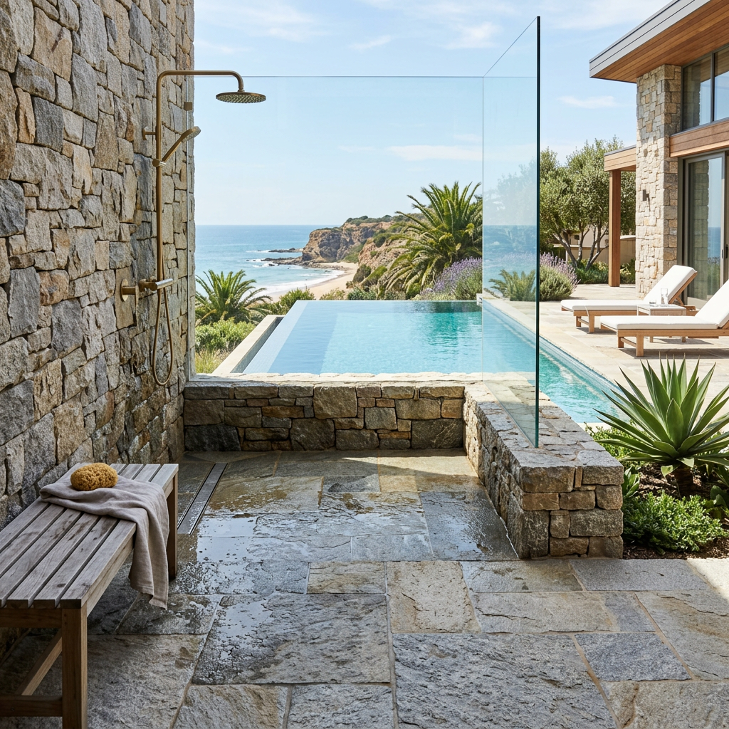 Outdoor Shower Granite Anti-Slip Floor