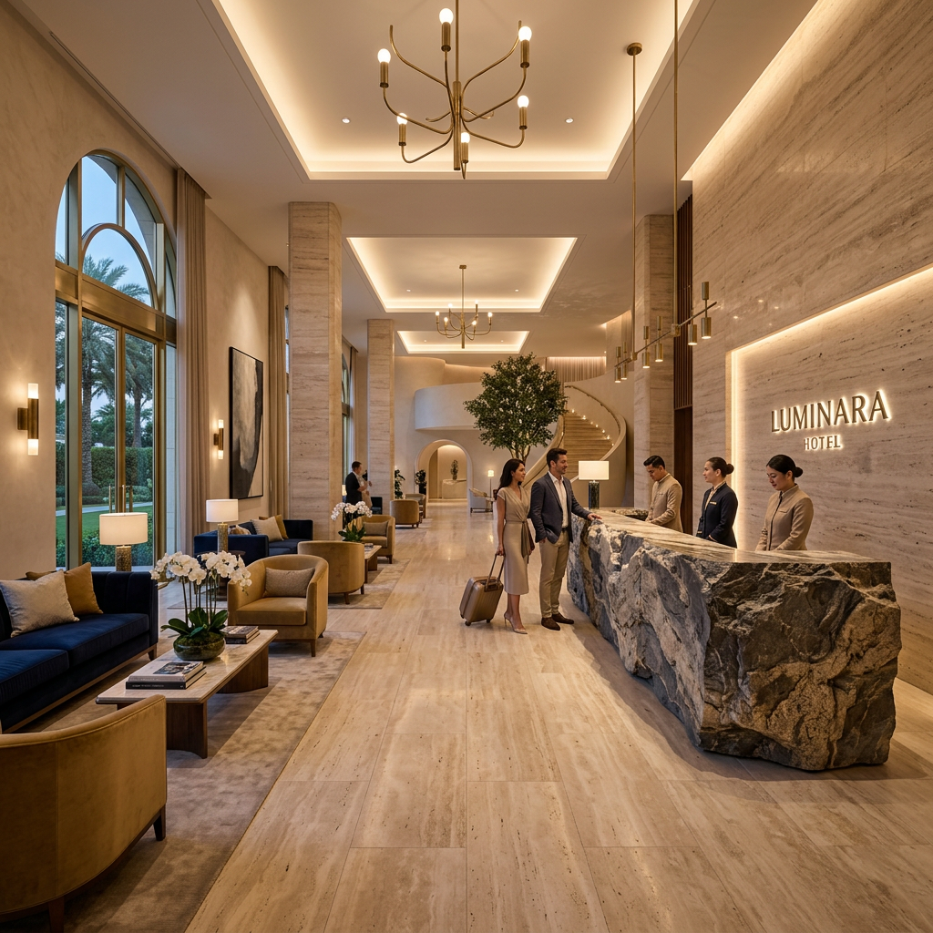Five Star Hotel Travertine Lobby