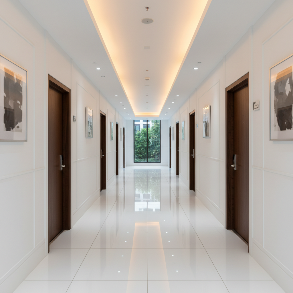 White Ceramic in Transition Spaces