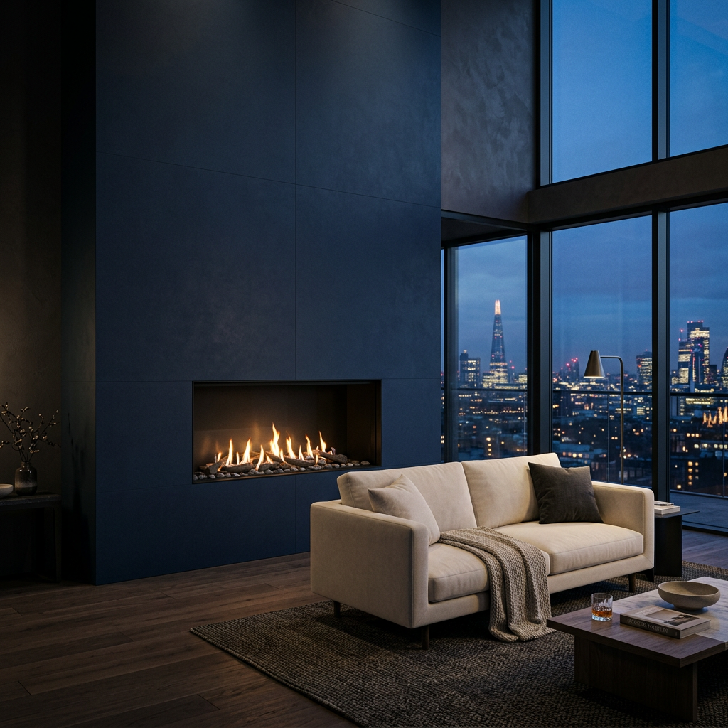 Midnight Blue Porcelain Feature Wall