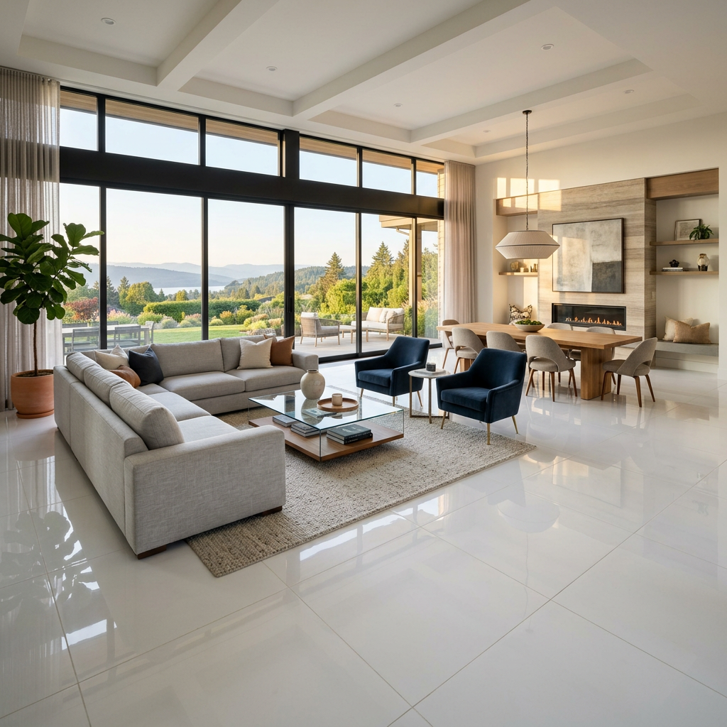 Polished Porcelain Living Room