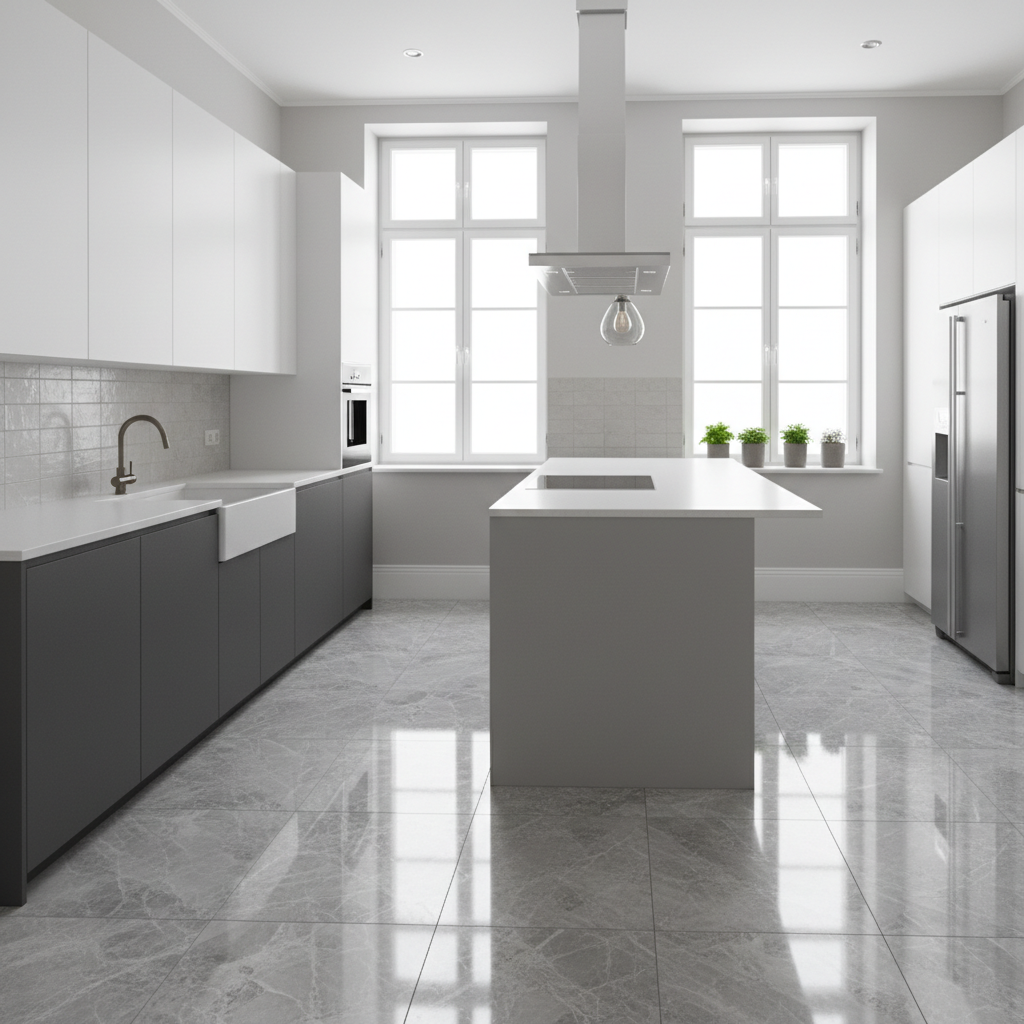 Grey Marble Elegance in the Kitchen