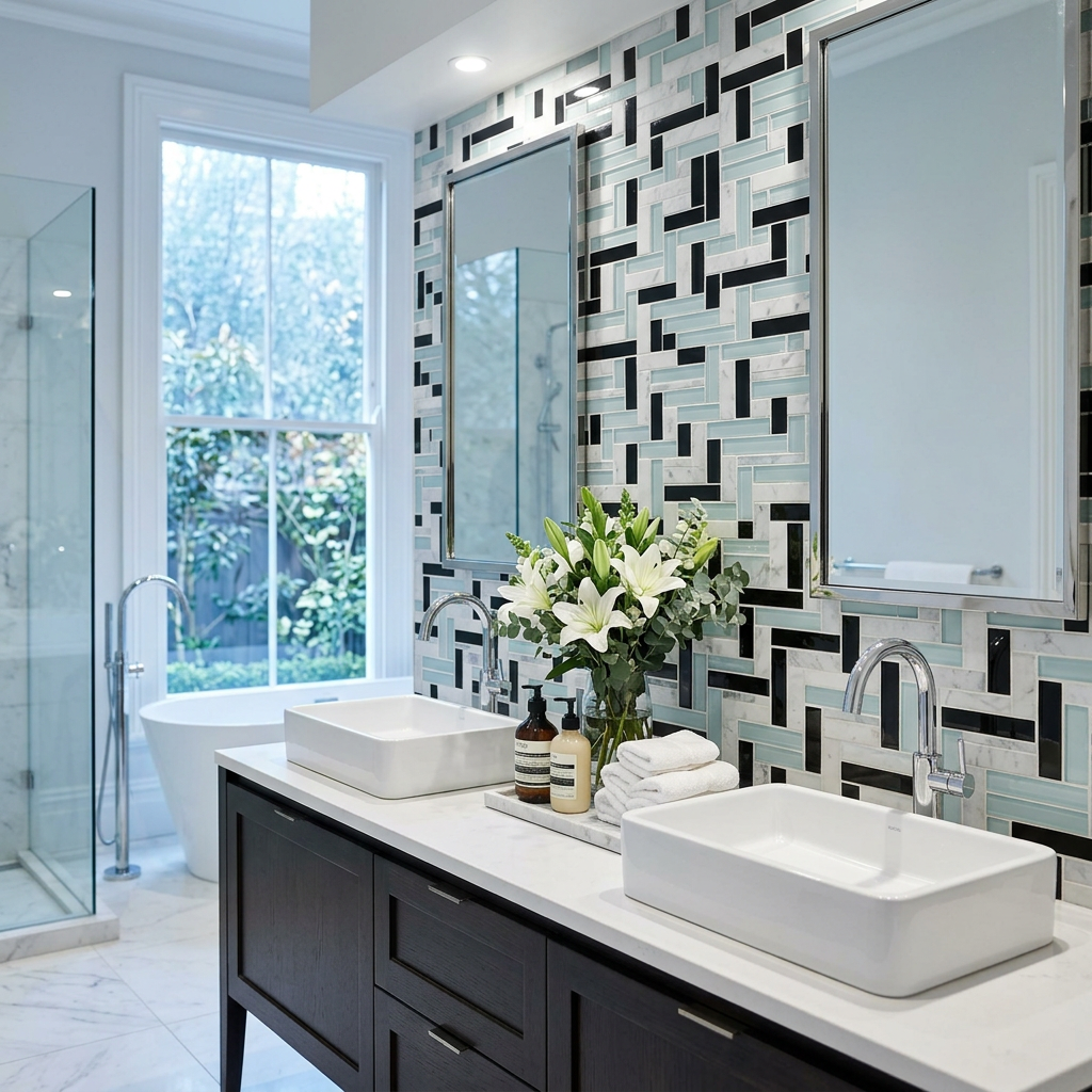 Marble and Glass at the Vanity