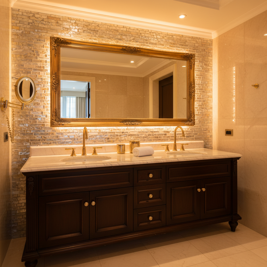 Antique Gold at the Vanity