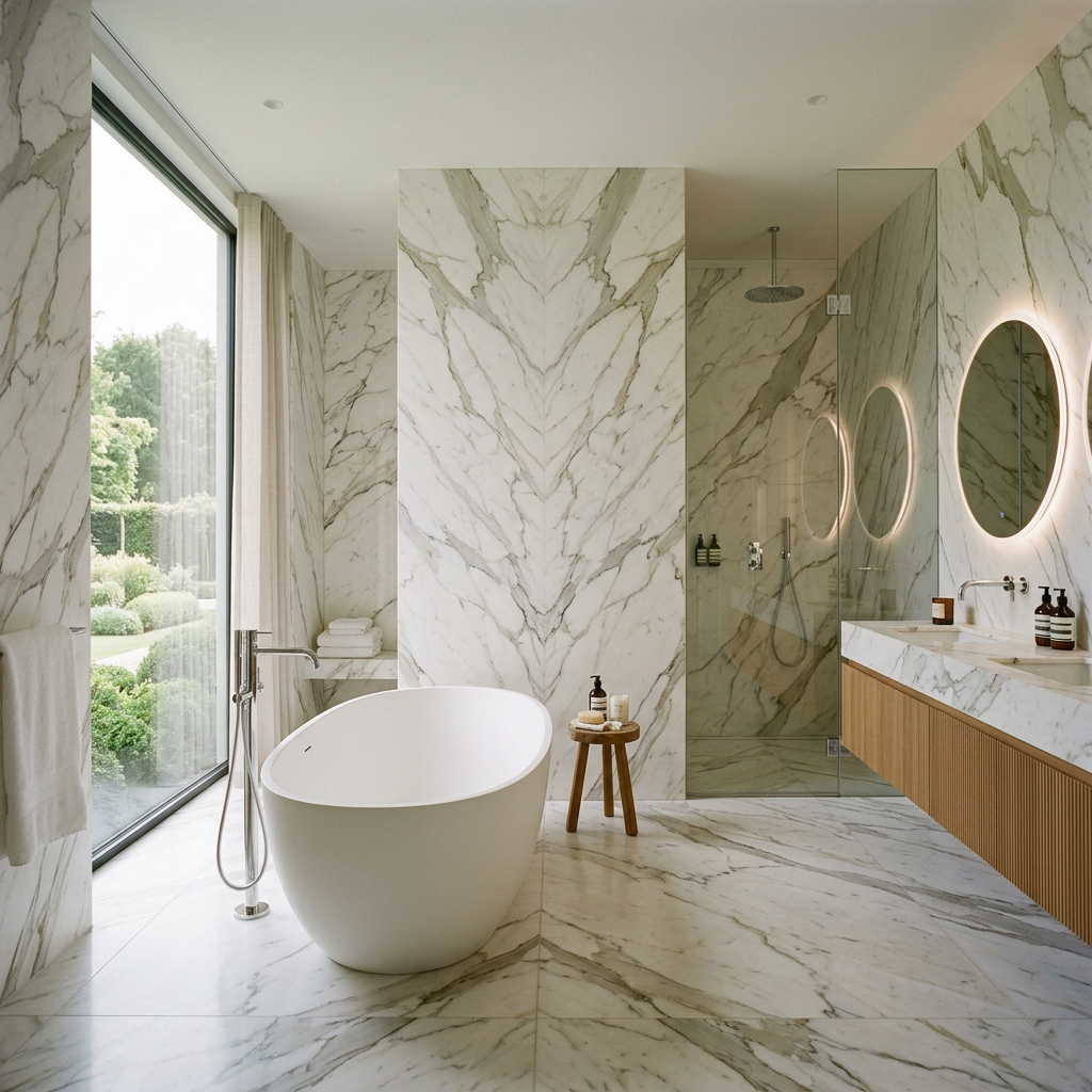 Calacatta Marble Full Bathroom