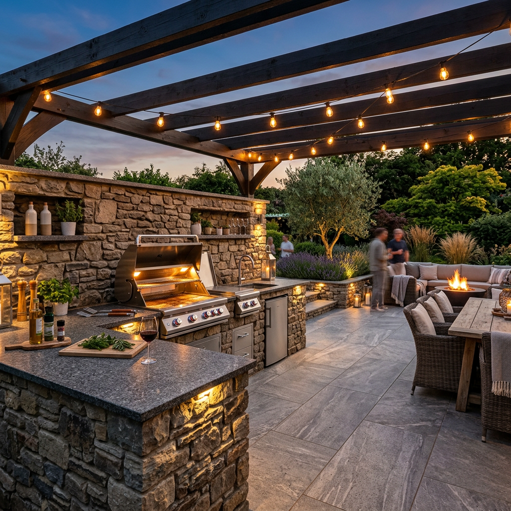 Stone Outdoor Kitchen & BBQ