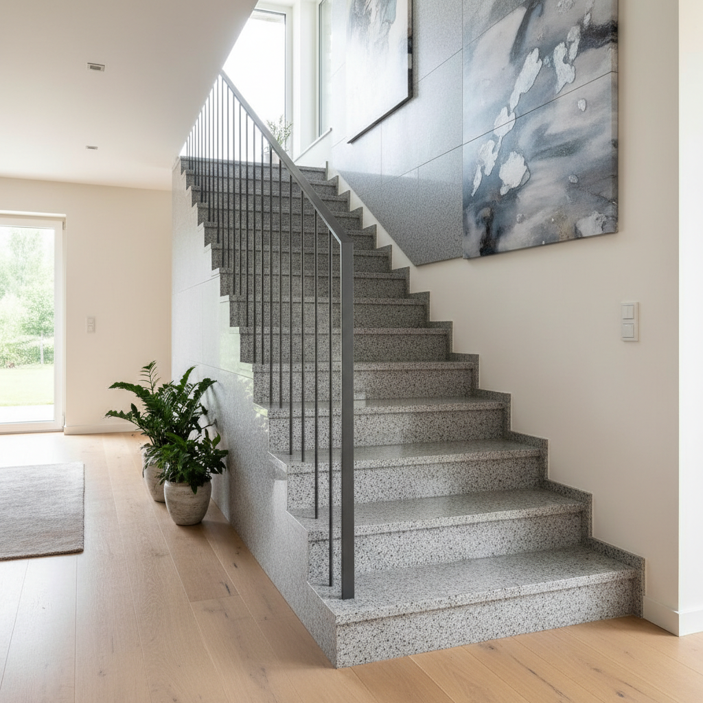 Grey Granite Polished Staircase
