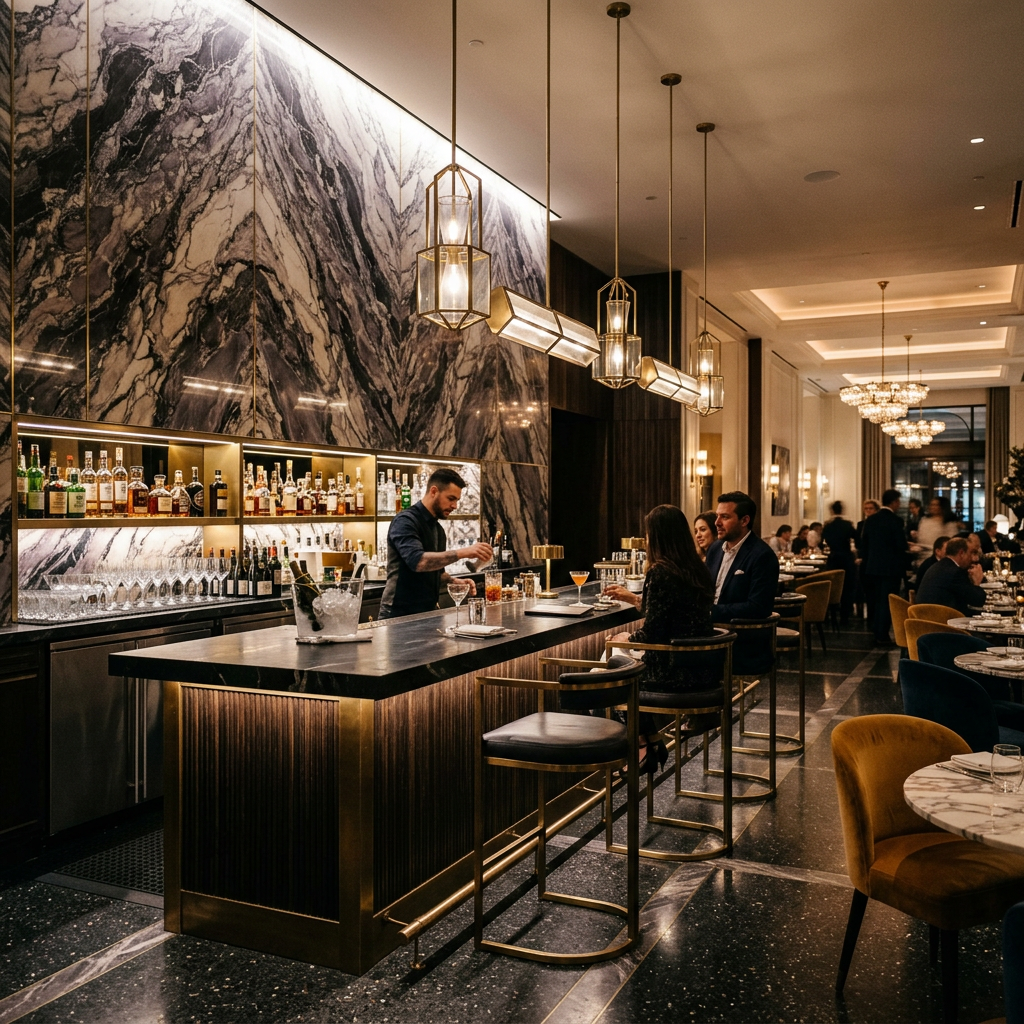Restaurant Stone Bar Wall