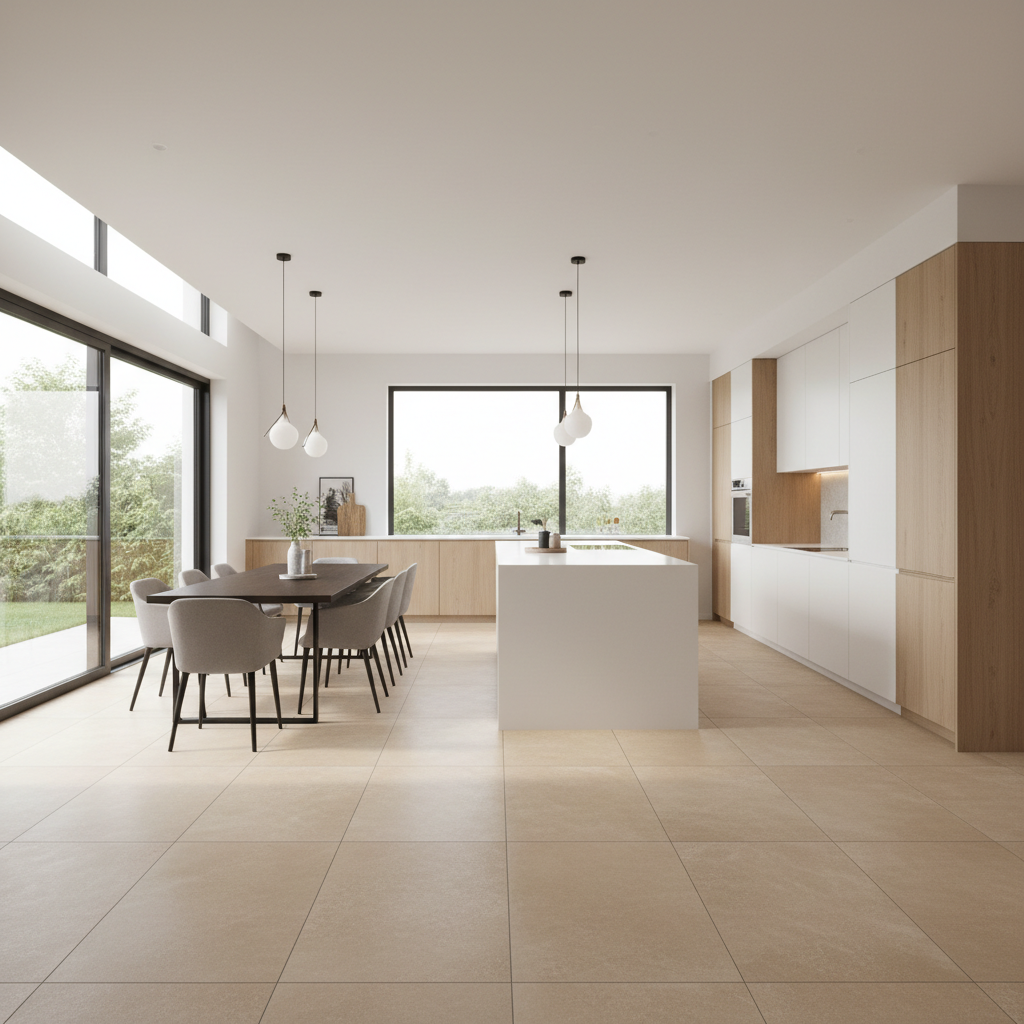 Continuous Flooring Across Open Spaces