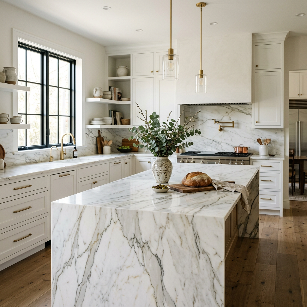 Calacatta Marble Kitchen Countertop