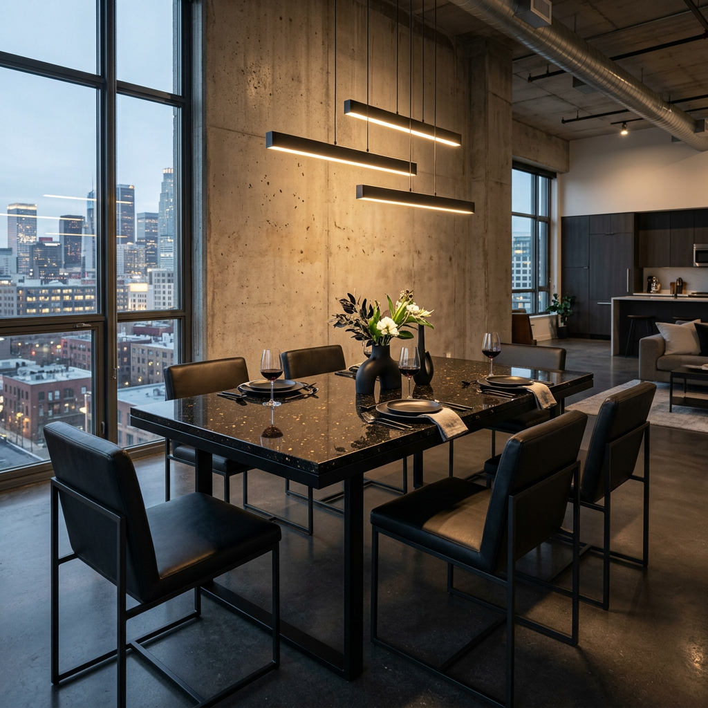 Galaxy Black Granite Statement Table