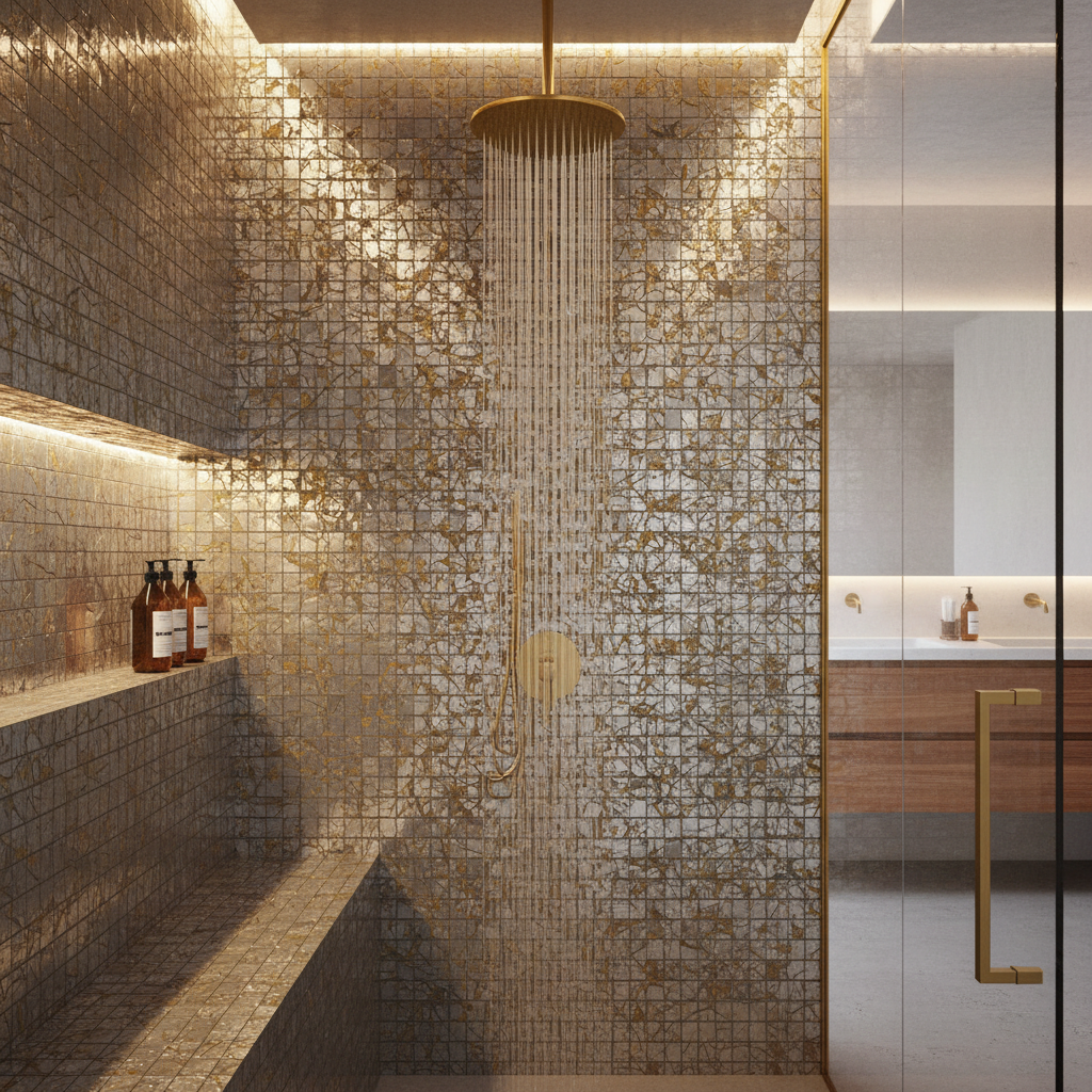 Gilded Luxury in the Shower