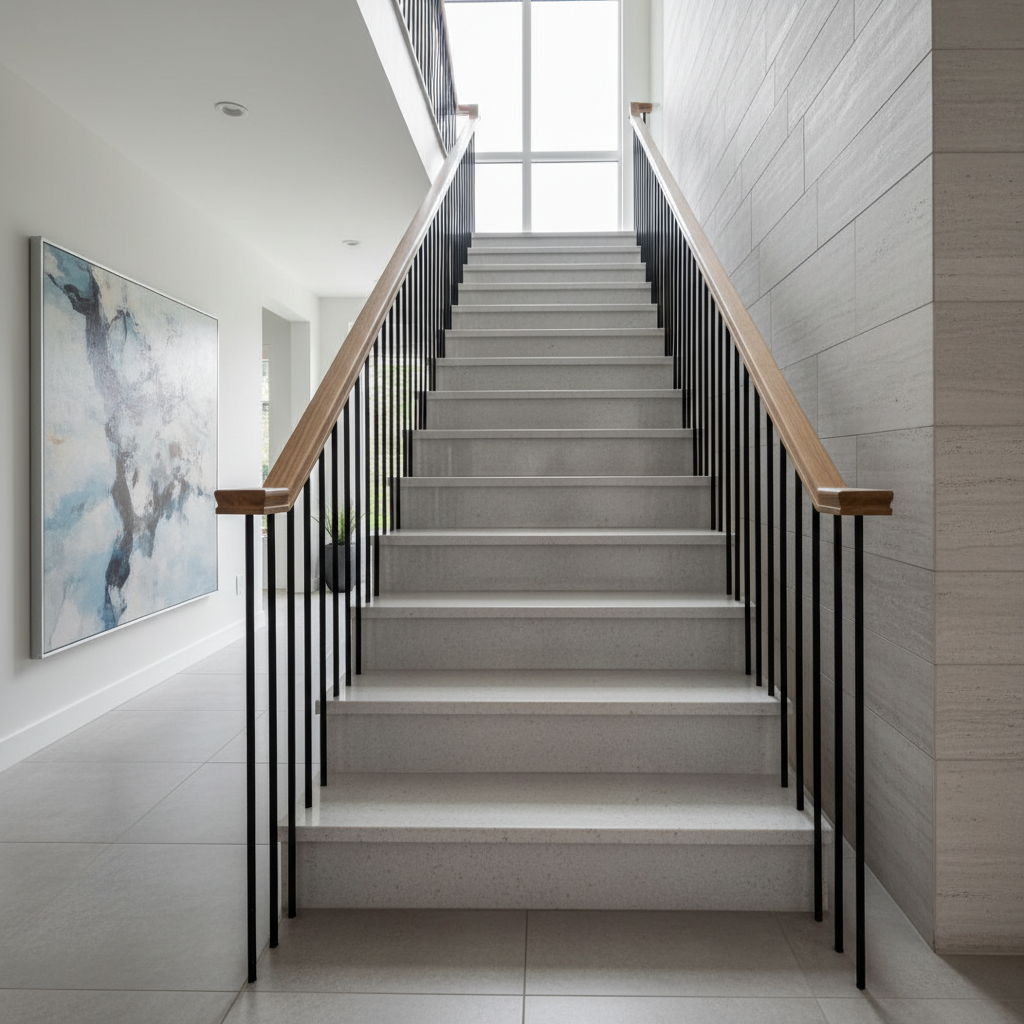 Grey Quartz Residential Stairs