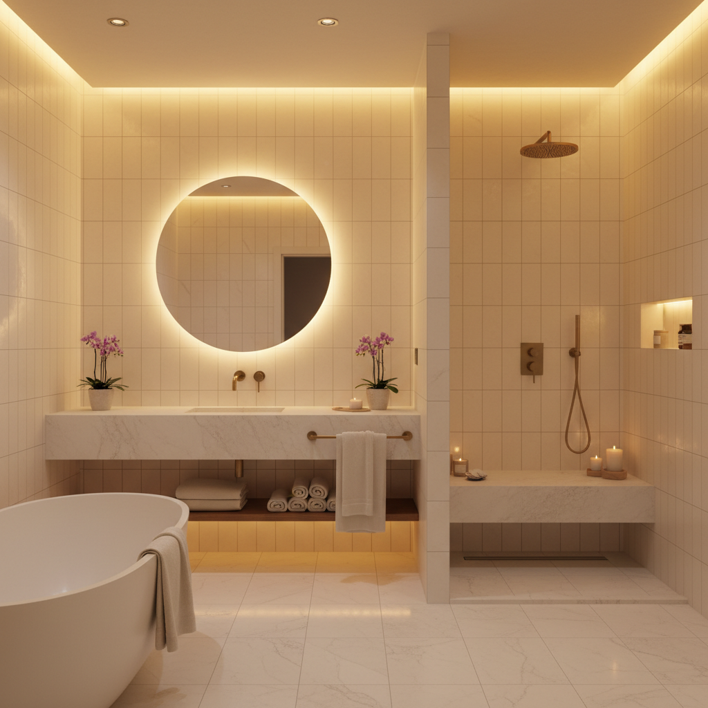 Cream Polish in the Bathroom