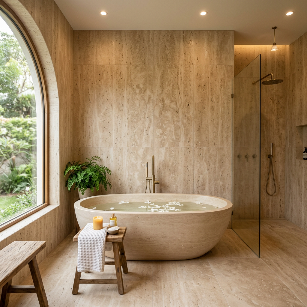 Travertine Spa Wall Cladding