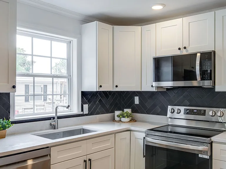 Black Backsplash Kitchen