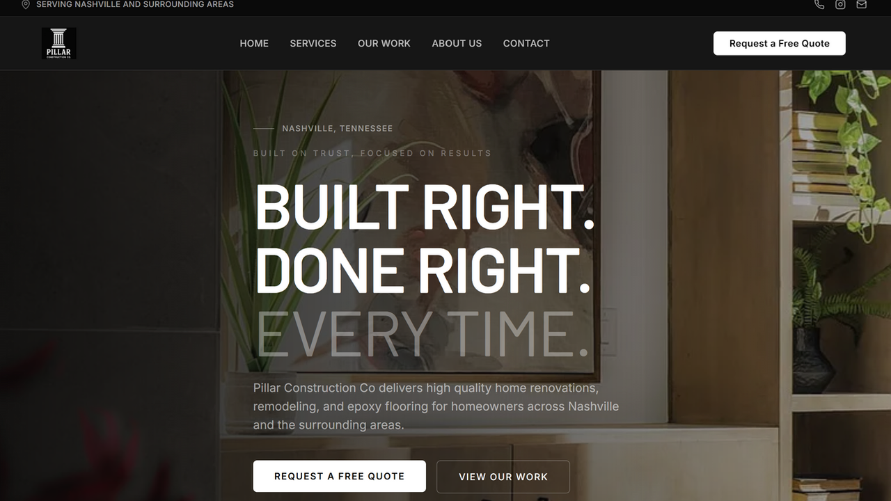 Construction Landing page template preview