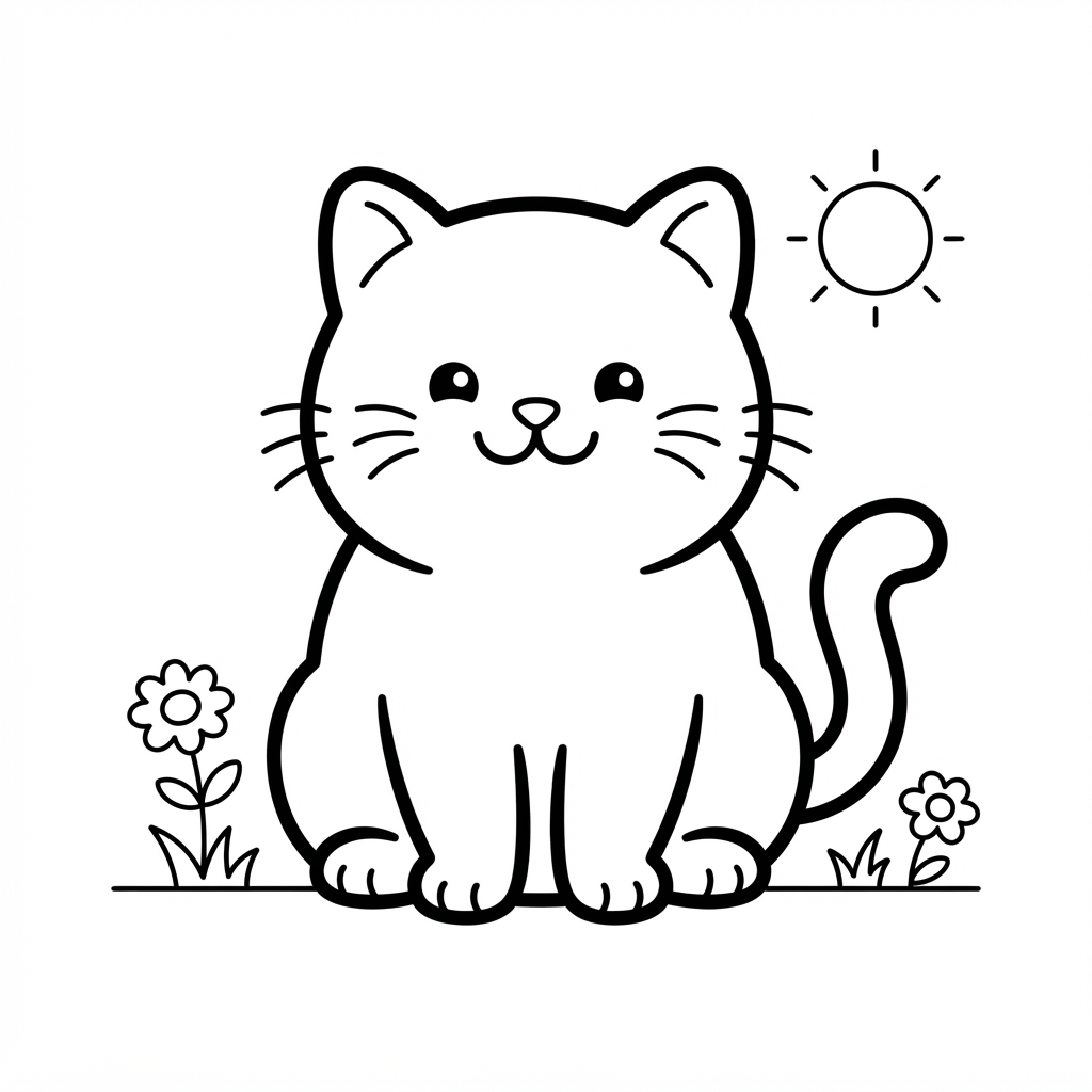 Simple Cartoon sample coloring page