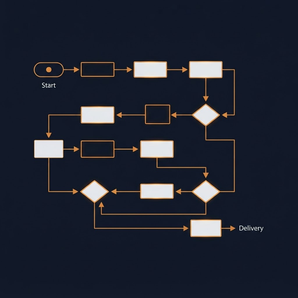 Wide Reach Systems services — process development flowchart