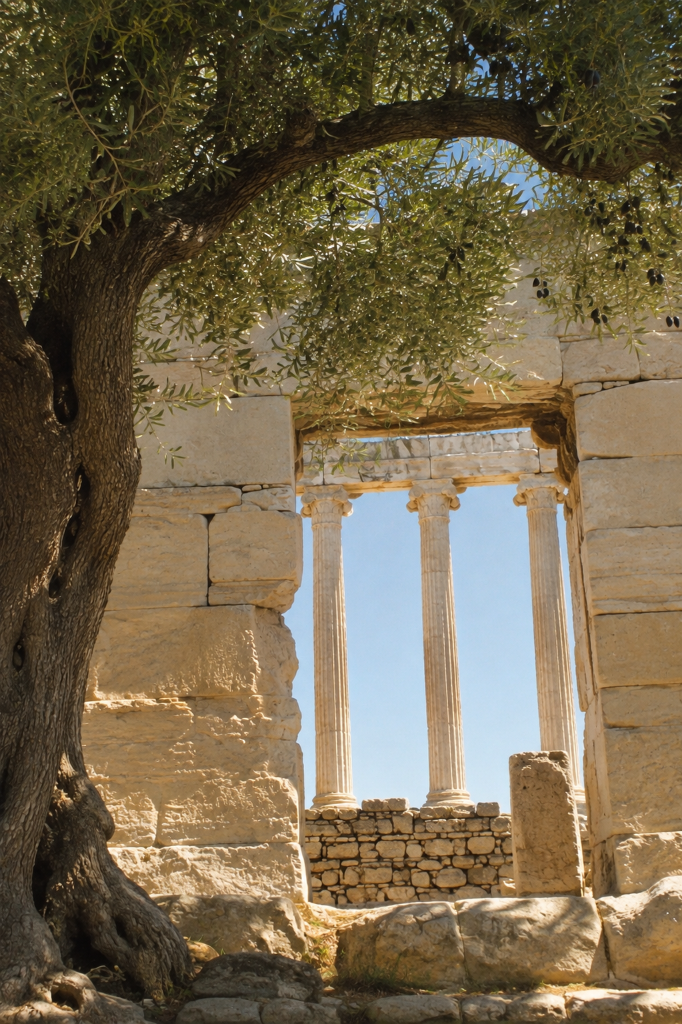 Ancient stone chamber inspired by the Temple of Asclepius