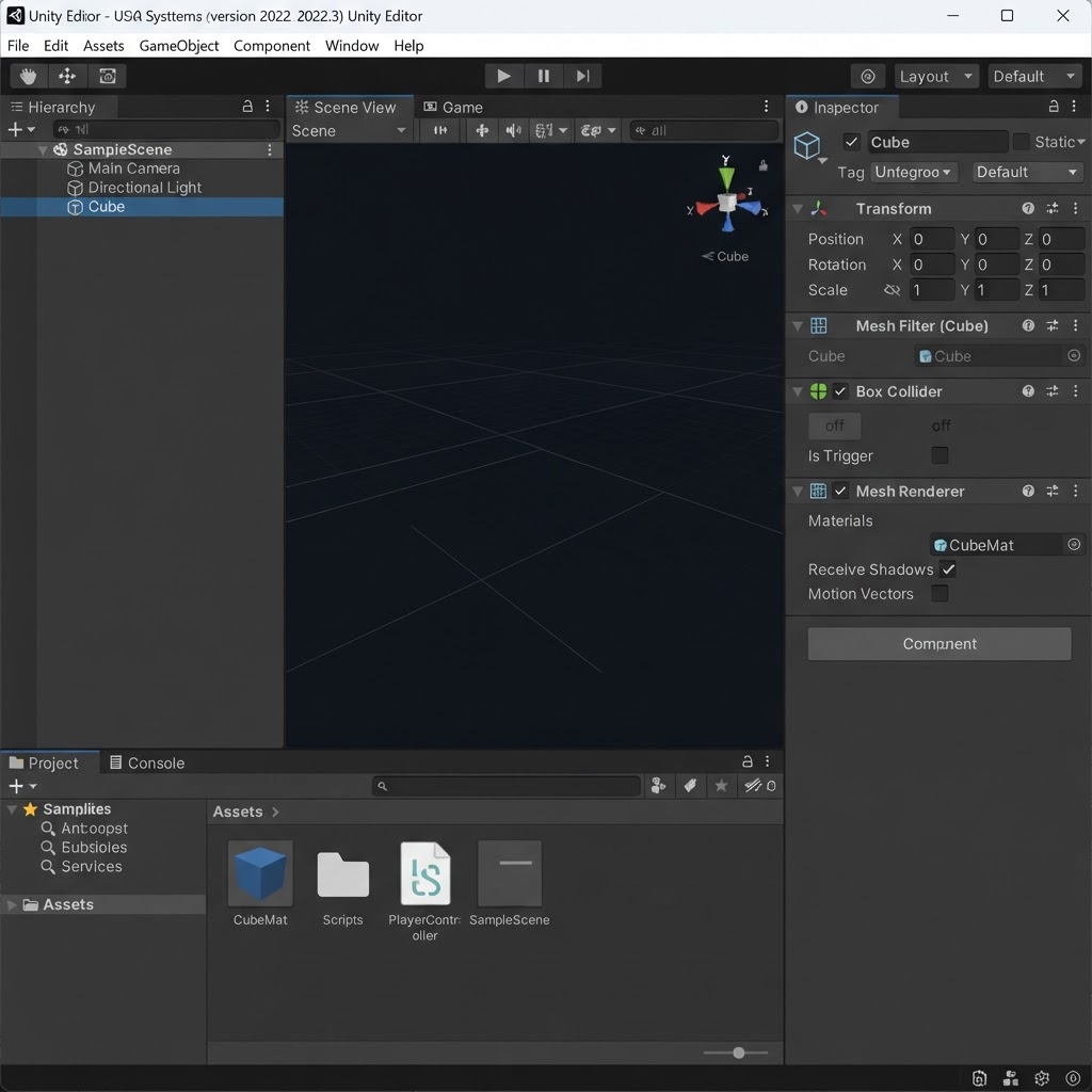 Unity Editor workspace