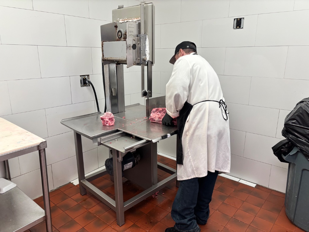 Butcher at work