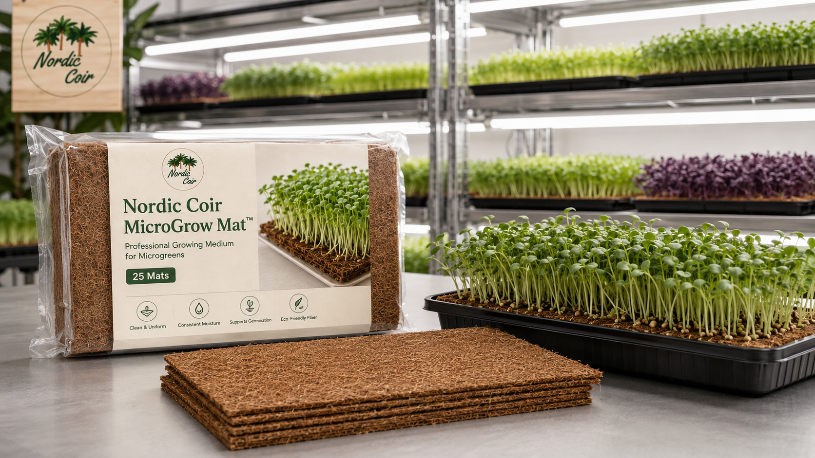 Nordic Coir MicroGrow Mat professional coconut coir growing mat for microgreens