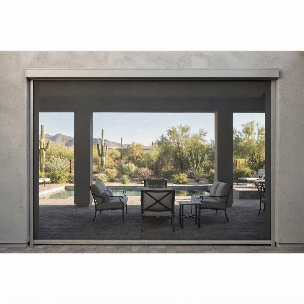 Motorized Retention Track Shades