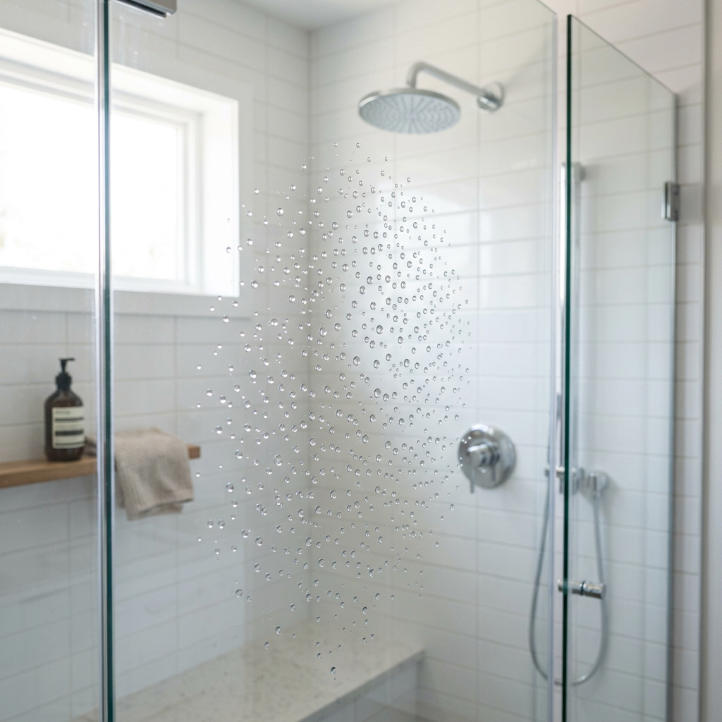 ClearForm protected shower glass, crystal clear