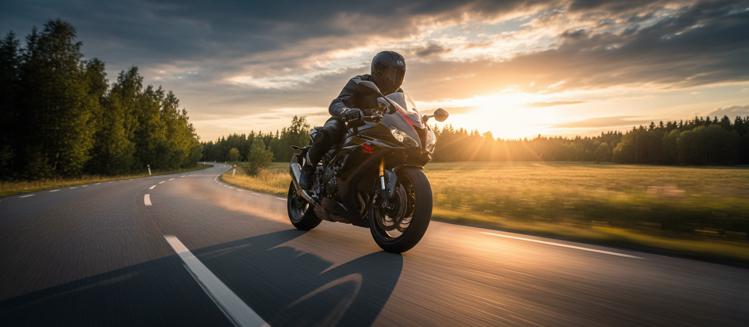 Motorcyklist på väg