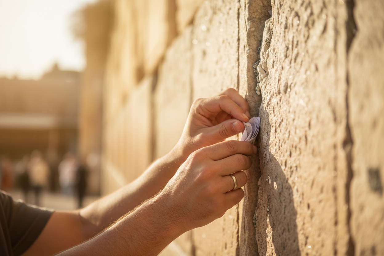 Prayer note in the Western Wall