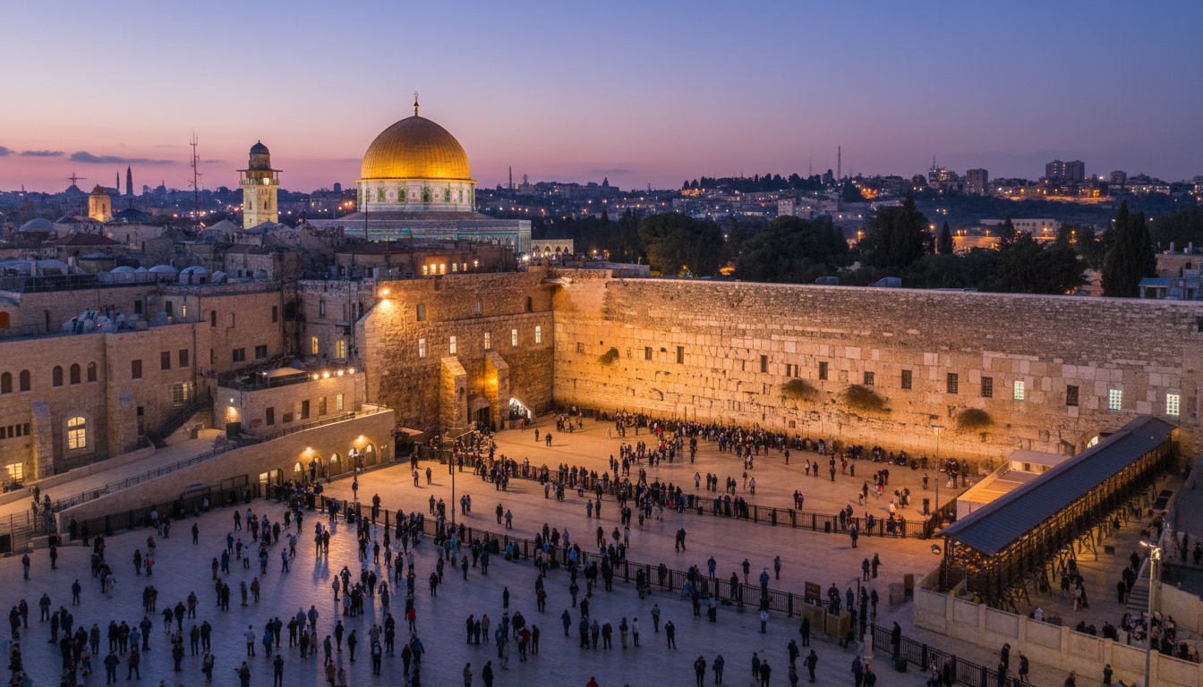 Western Wall plaza aerial view
