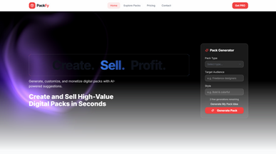 Packfy template preview