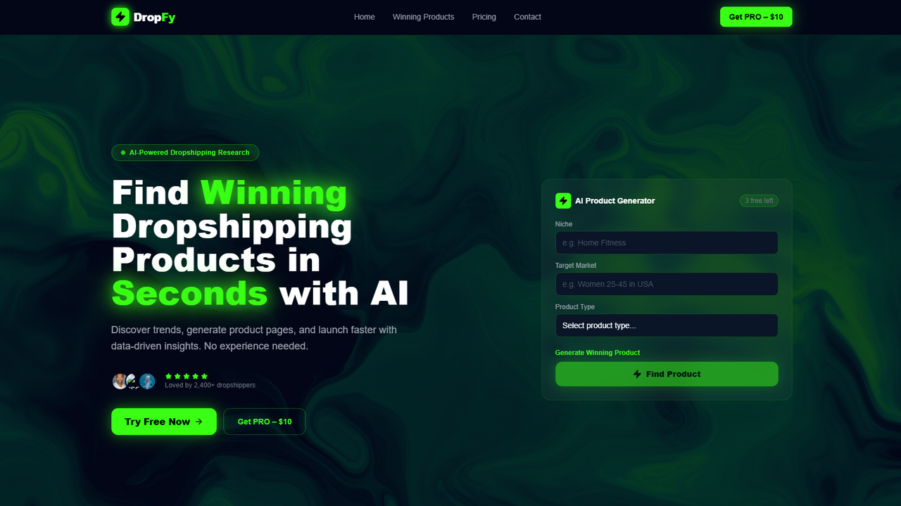 Dropfy — Product Analysis Tool template preview