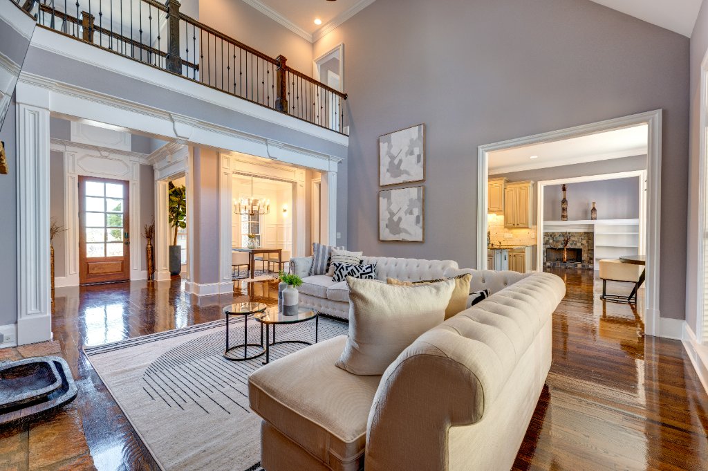 Living Room — Fireplace - 1049 Highland Village Trail