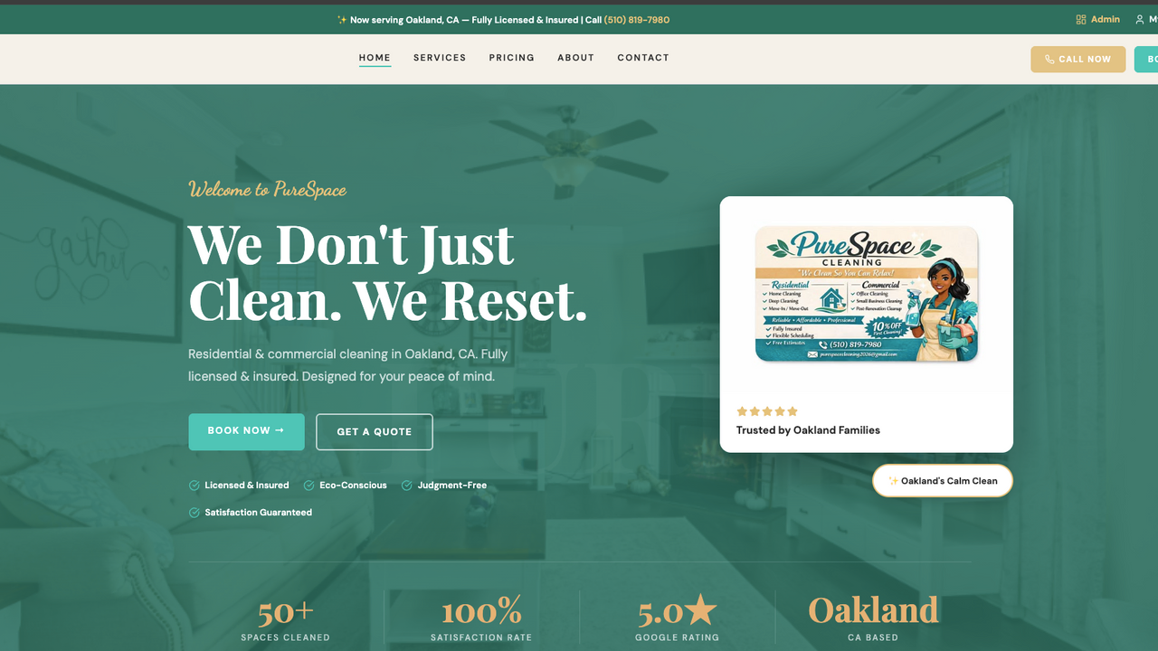 Cleaning Web Template template preview