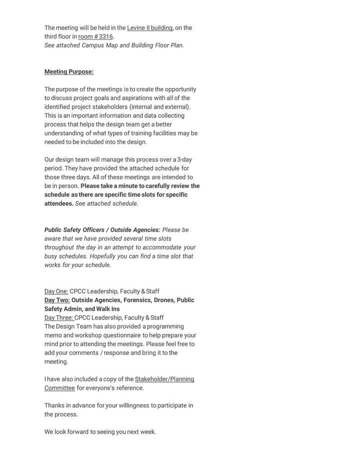Email showing recipients including ICE and border patrol officials invited to CPCC planning session
