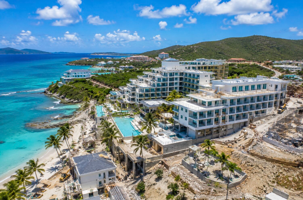 Caribbean luxury resort under construction