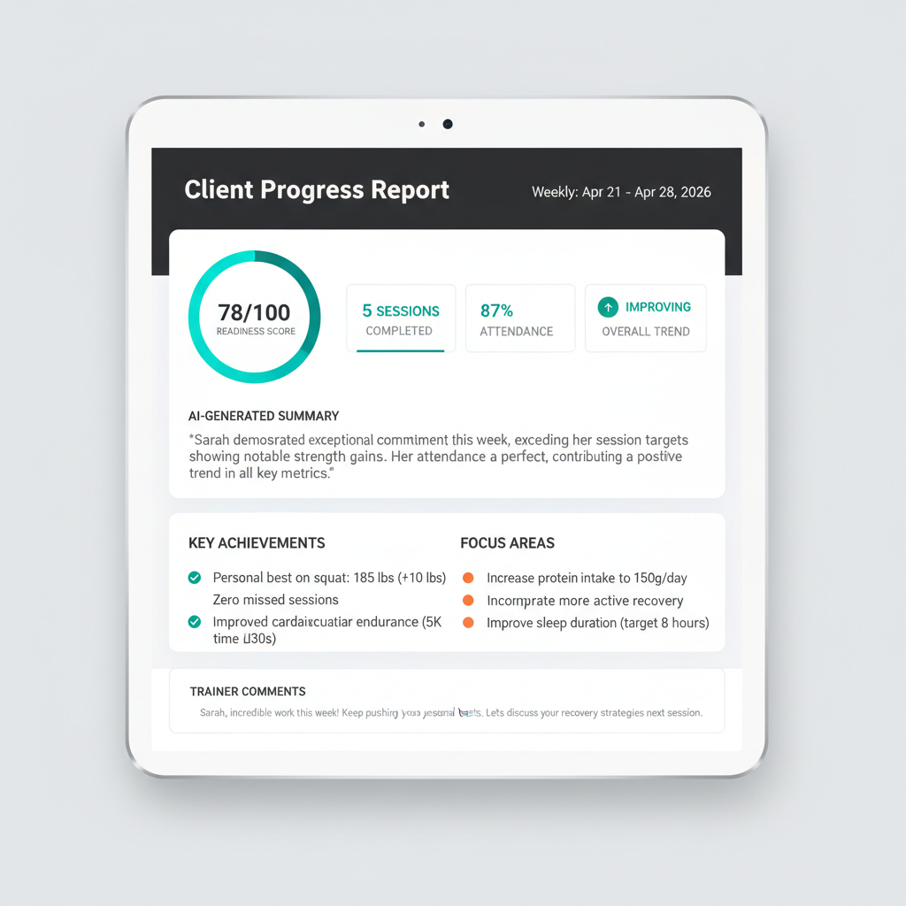 Client Progress Report mockup